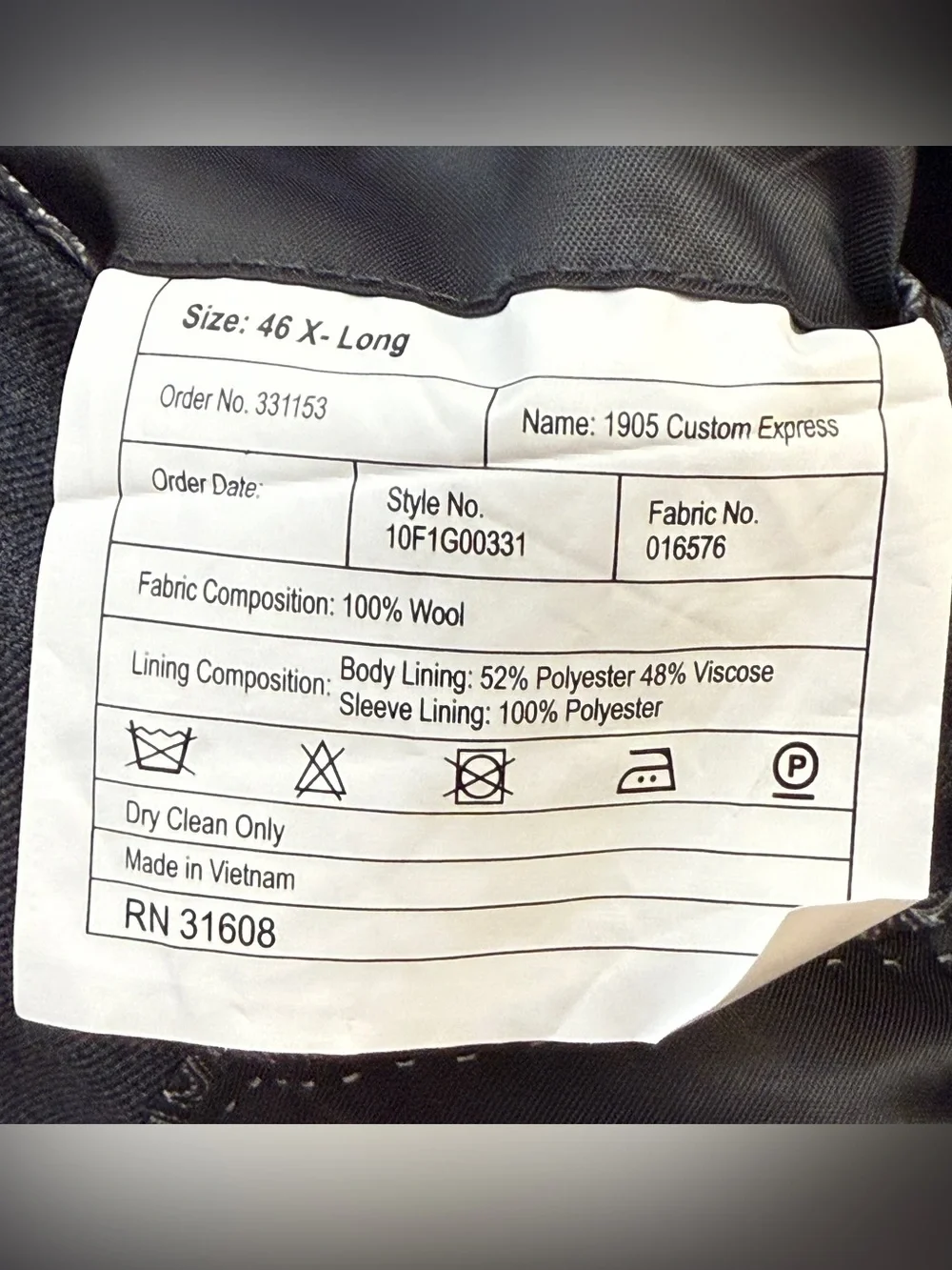 Jos. A. Bank 1905 Custom Express Gray Wool Sport Coat Blazer 46XL Long